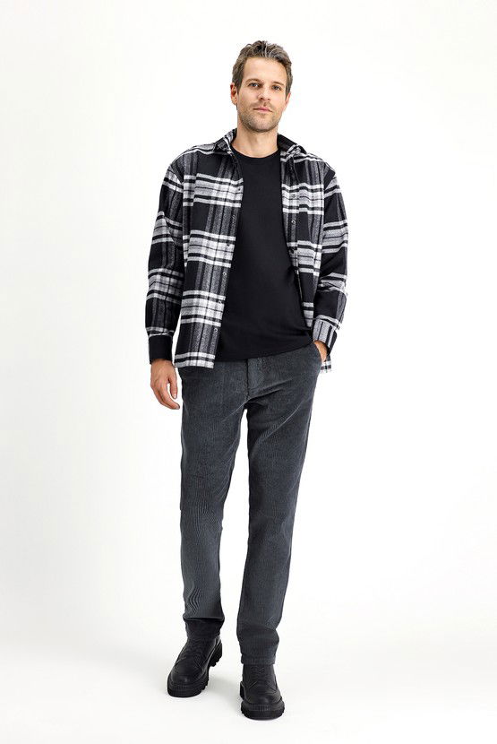 Erkek Giyim - Regular Fit Pamuk Kadife Pantolon