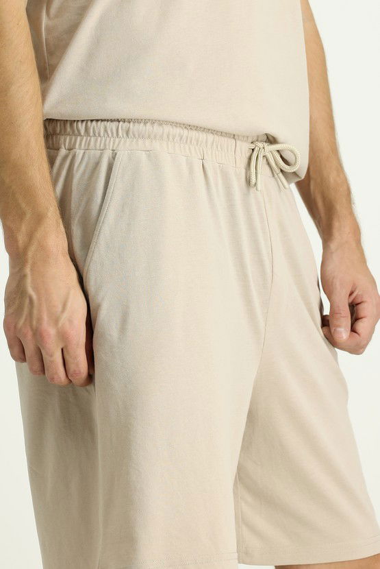 Erkek Giyim - Kısa Kol Bisiklet Yaka 3'lü Şortlu Pijama Seti