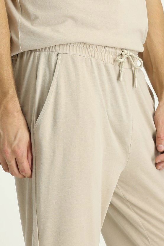 Erkek Giyim - Kısa Kol Bisiklet Yaka 3'lü Şortlu Pijama Seti