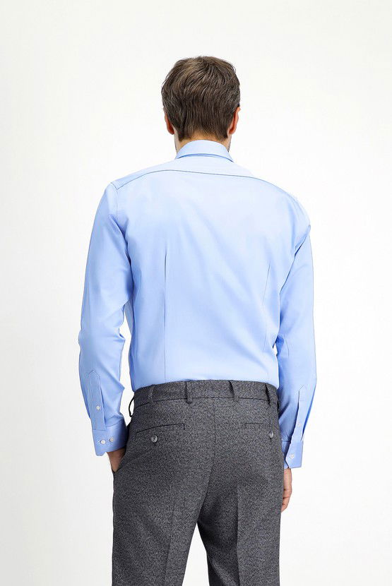 Erkek Giyim - Uzun Kol Slim Fit Dar Kesim Klasik Pamuk Gömlek