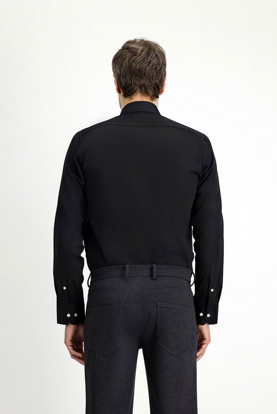 Erkek Giyim - Uzun Kol Slim Fit Dar Kesim Klasik Pamuk Gömlek