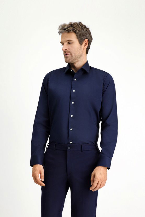 Erkek Giyim - Uzun Kol Slim Fit Dar Kesim Klasik Pamuk Gömlek