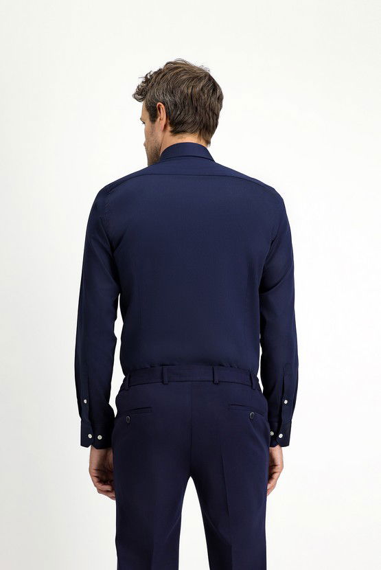 Erkek Giyim - Uzun Kol Slim Fit Dar Kesim Klasik Pamuk Gömlek