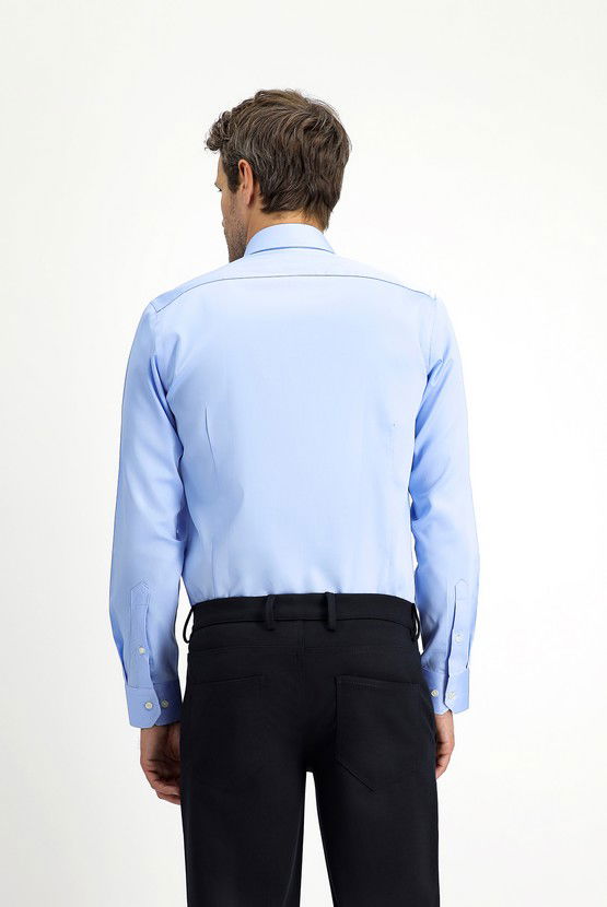 Erkek Giyim - Uzun Kol Slim Fit Dar Kesim Klasik Pamuk Gömlek
