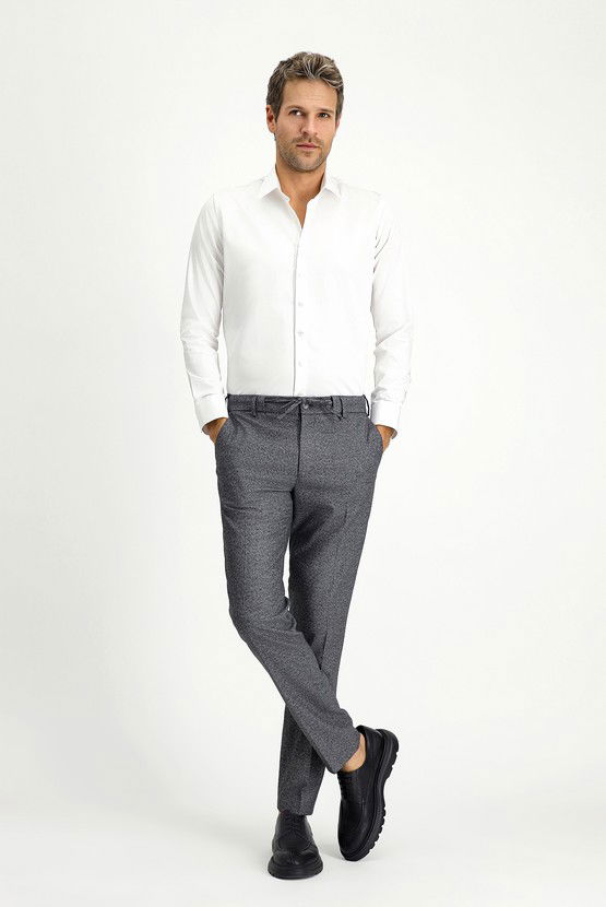 Erkek Giyim - Uzun Kol Slim Fit Dar Kesim Klasik Pamuk Gömlek