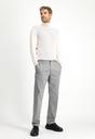  ORTA GRİ  Regular Fit Desenli Likralı Kanvas / Chino Pantolon