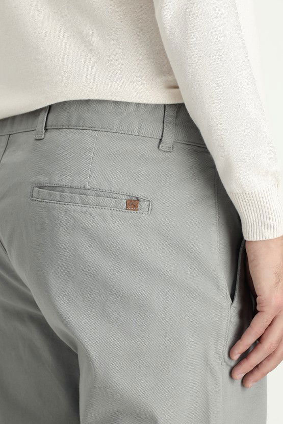 Erkek Giyim - Regular Fit Desenli Likralı Kanvas / Chino Pantolon