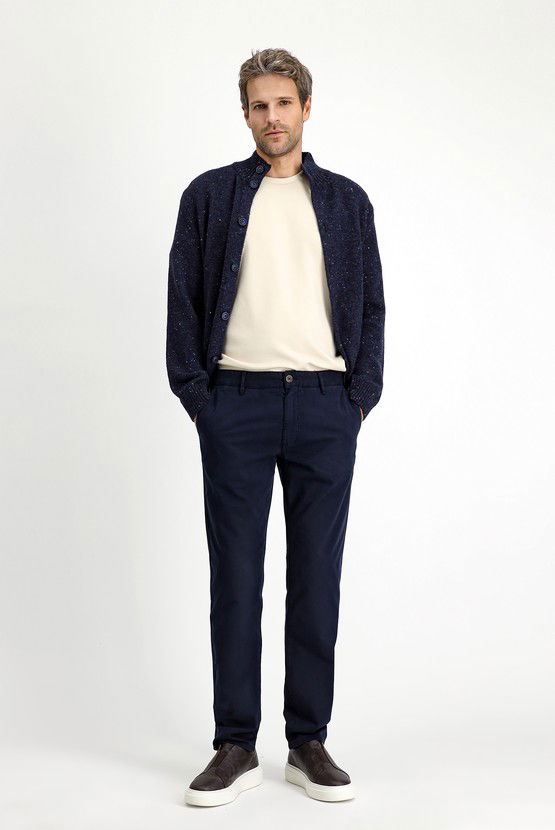 Erkek Giyim - Regular Fit Likralı Kanvas / Chino Pantolon
