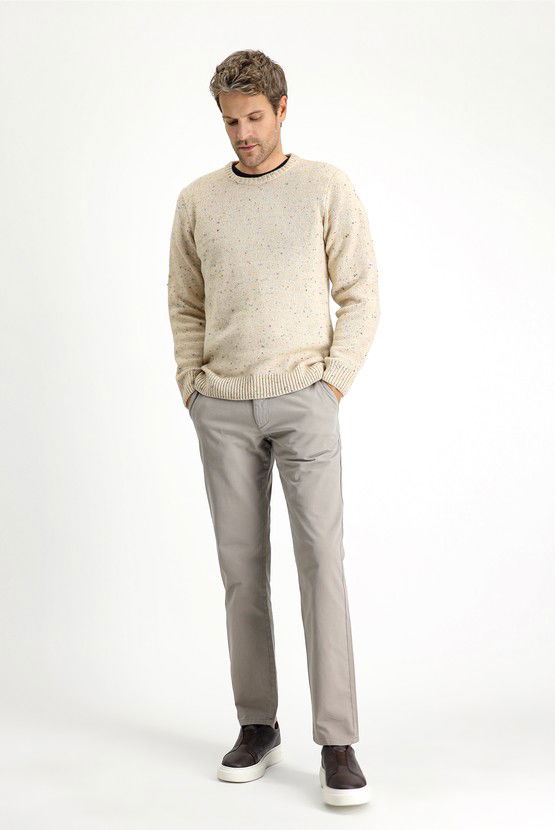 Erkek Giyim - Regular Fit Likralı Kanvas / Chino Pantolon