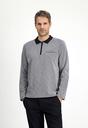  AÇIK LACİVERT  Polo Yaka Regular Fit Desenli Fermuarlı Pamuklu Sweatshirt