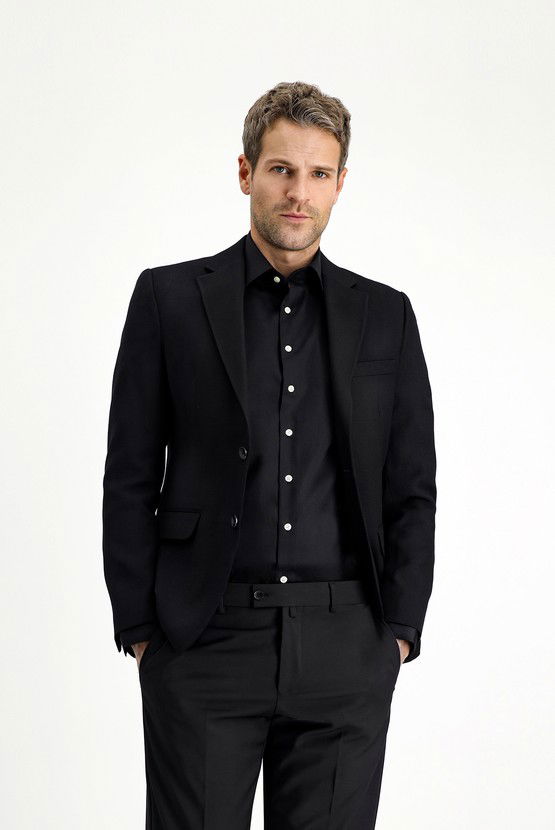 Erkek Giyim - Slim Fit Dar Kesim Desenli Klasik Ceket