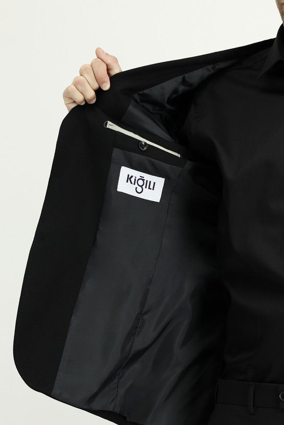 Erkek Giyim - Slim Fit Dar Kesim Desenli Klasik Ceket