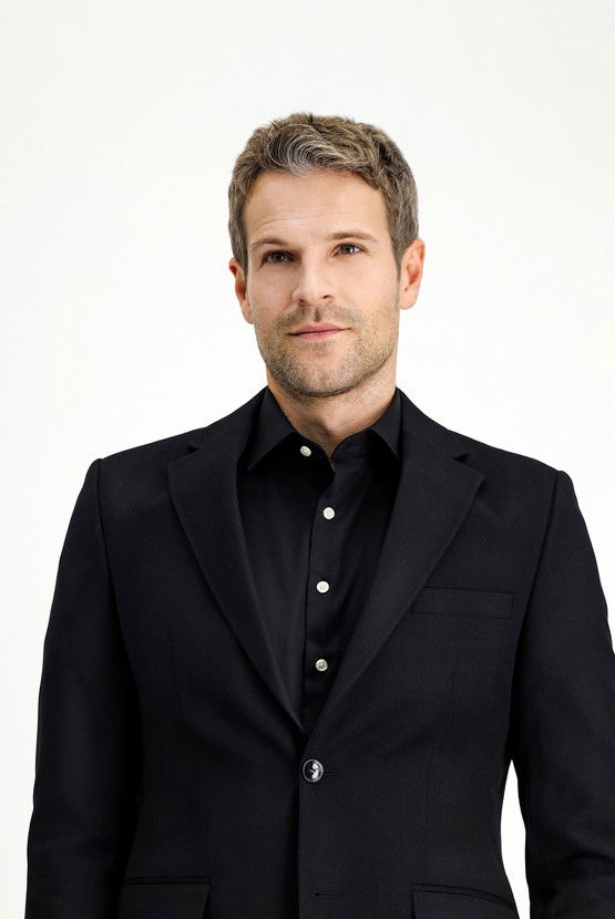 Erkek Giyim - Slim Fit Dar Kesim Desenli Klasik Ceket