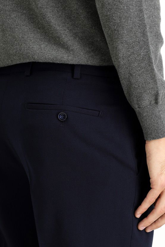 Erkek Giyim - Slim Fit Dar Kesim Likralı Klasik Kumaş Pantolon