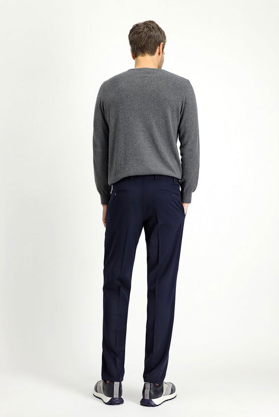 Erkek Giyim - Slim Fit Dar Kesim Likralı Klasik Kumaş Pantolon