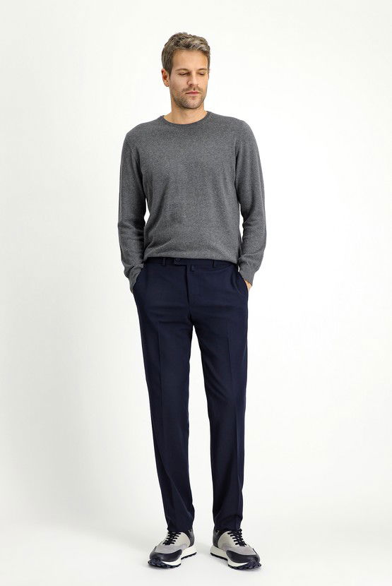 Erkek Giyim - Slim Fit Dar Kesim Likralı Klasik Kumaş Pantolon