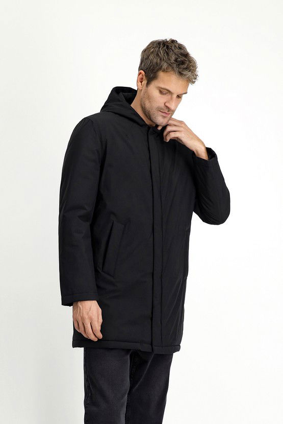 Erkek Giyim - Slim Fit Dar Kesim Kapüşonlu Spor Şişme Kaban
