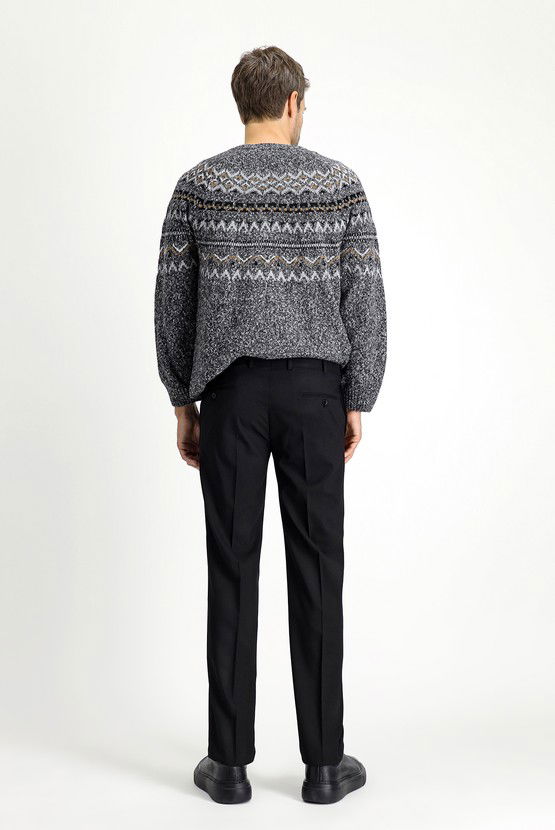 Erkek Giyim - Slim Fit Dar Kesim Yünlü Klasik Kumaş Pantolon