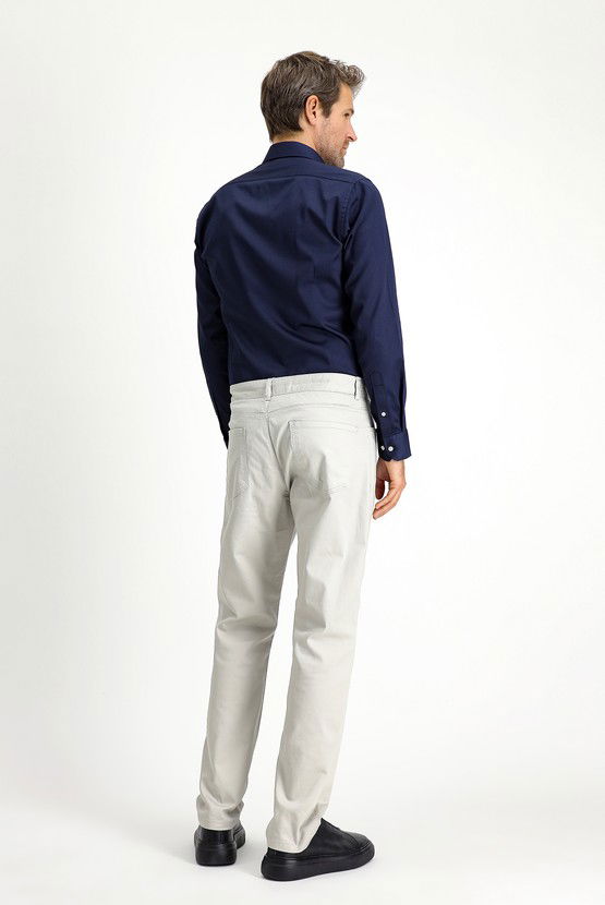 Erkek Giyim - Regular Fit Likralı Kanvas / Chino Pantolon