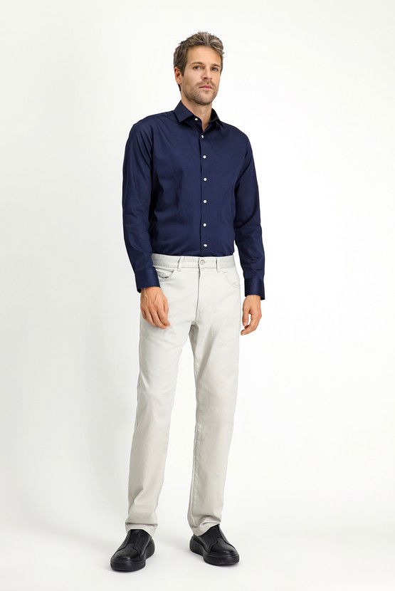 Erkek Giyim - Regular Fit Likralı Kanvas / Chino Pantolon