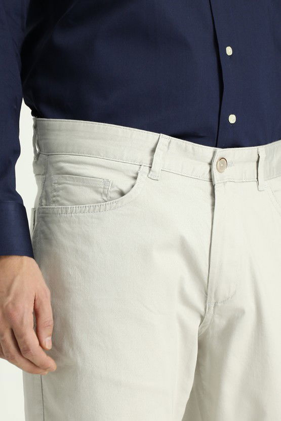 Erkek Giyim - Regular Fit Likralı Kanvas / Chino Pantolon