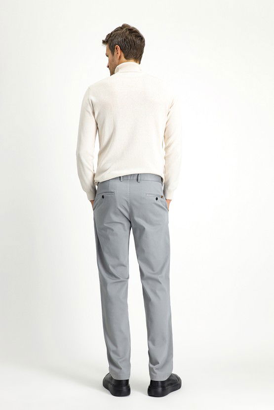 Erkek Giyim - Regular Fit Likralı Kanvas / Chino Pantolon