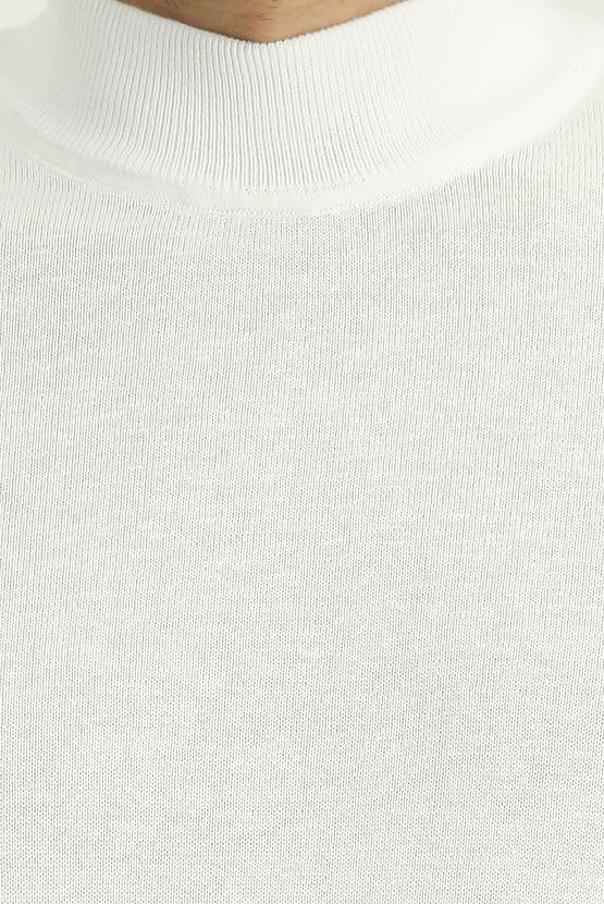 Erkek Giyim - Bato Yaka Regular Fit Pamuklu Kaşmirli Triko Kazak