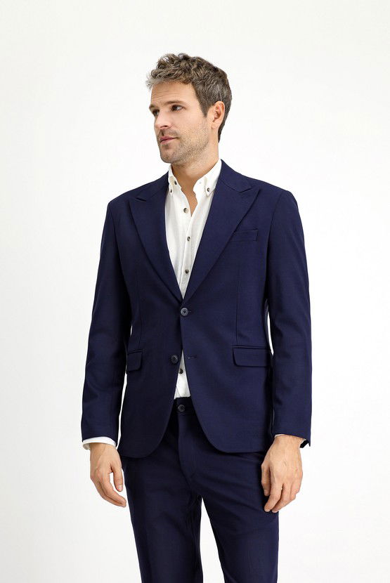 Erkek Giyim - Techno-Line Slim Fit Dar Kesim Likralı Örme Klasik Kumaş Pantolon