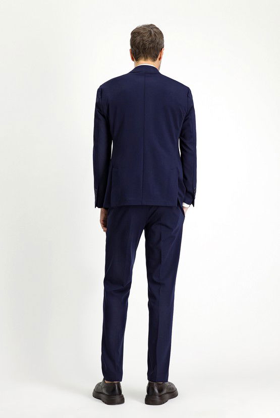 Erkek Giyim - Techno-Line Slim Fit Dar Kesim Likralı Örme Klasik Kumaş Pantolon