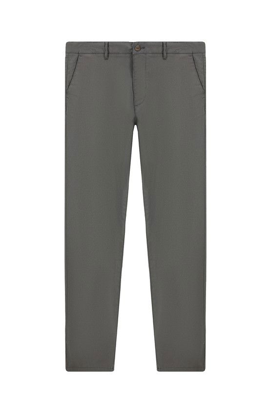 Erkek Giyim - Relax Fit Rahat Kesim Desenli Likralı Kanvas / Chino Pantolon