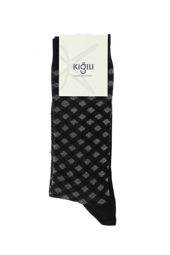 Erkek Giyim - Tekli Desenli Pamuklu Çorap