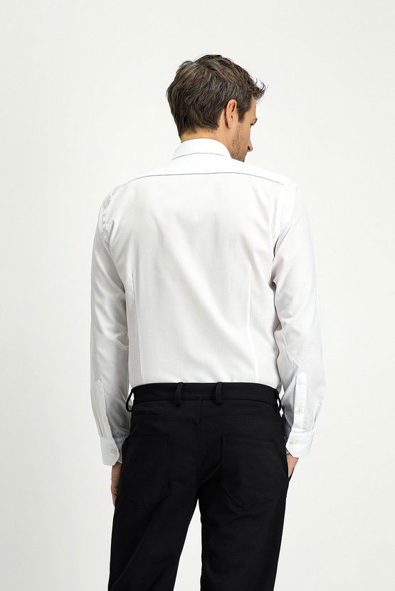 Erkek Giyim - Uzun Kol Slim Fit Dar Kesim Klasik Non Iron Pamuklu Gömlek