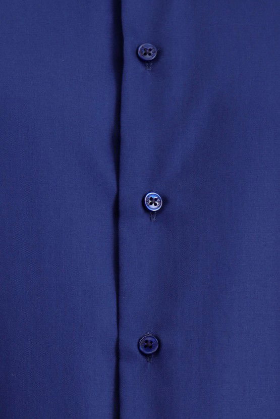 Erkek Giyim - Uzun Kol Slim Fit Dar Kesim Klasik Non Iron Pamuklu Gömlek