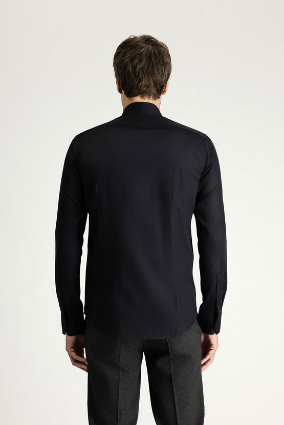 Erkek Giyim - Uzun Kol Slim Fit Dar Kesim Klasik Non Iron Pamuklu Gömlek