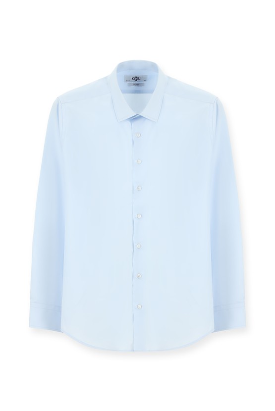 Erkek Giyim - Uzun Kol Slim Fit Dar Kesim Pamuk Klasik Gömlek