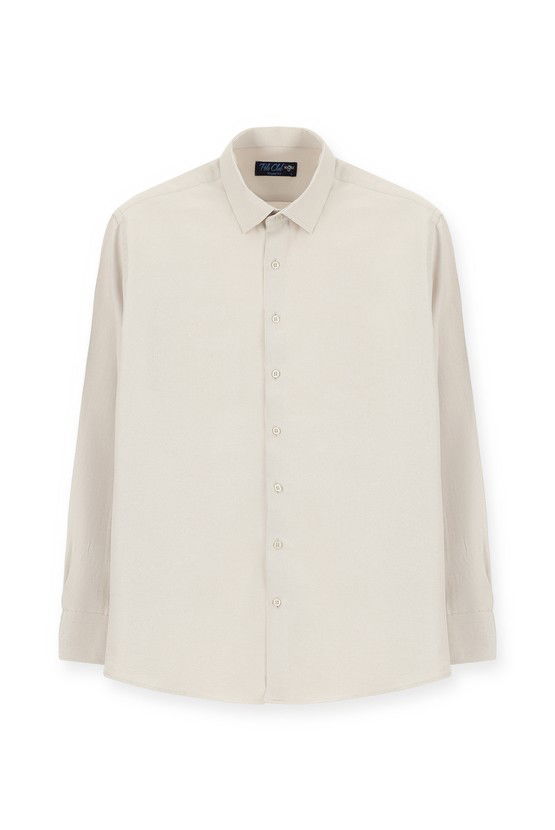 Erkek Giyim - Uzun Kol Slim Fit Klasik Yaka Oxford Pamuklu Kolay Ütülenebilir Gömlek