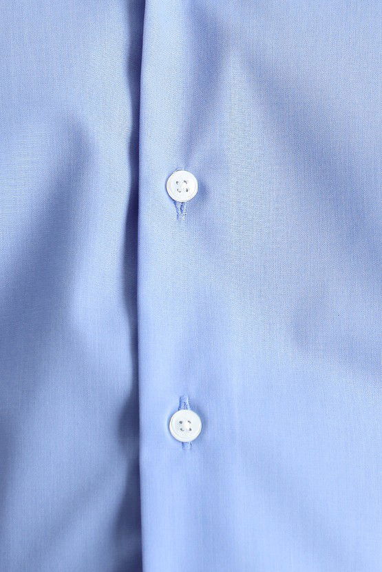 Erkek Giyim - Uzun Kol Slim Fit Dar Kesim Non Iron Ütü Gerektirmeyen Pamuklu Gömlek