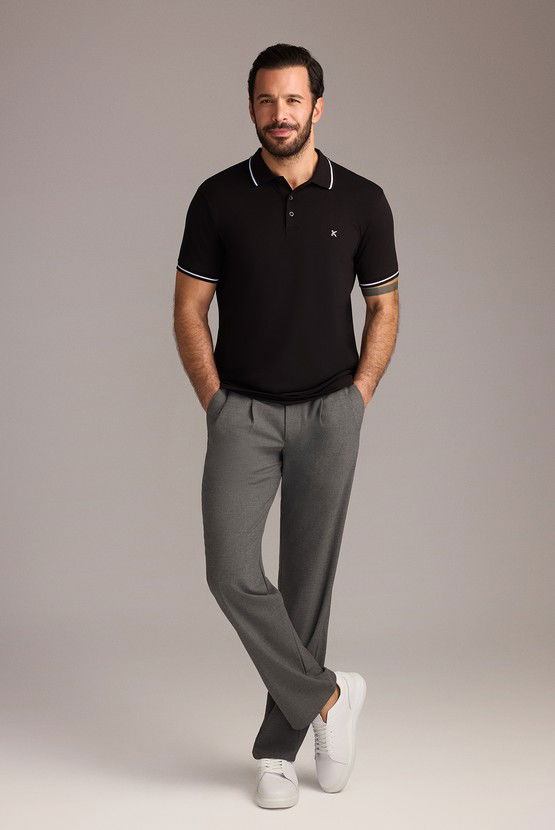 Erkek Giyim - Regular Fit Beli Lastikli İpli Likralı Pileli Pantolon