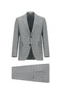  ORTA GRİ  Slim Fit Dar Kesim Klasik Ekose Takım Elbise