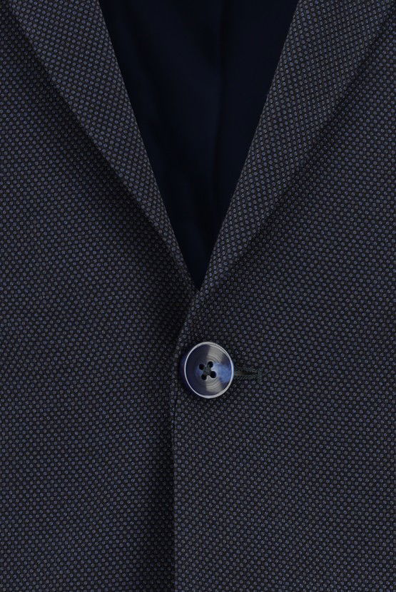Erkek Giyim - Super Slim Fit Ekstra Dar Kesim Klasik Desenli Takım Elbise