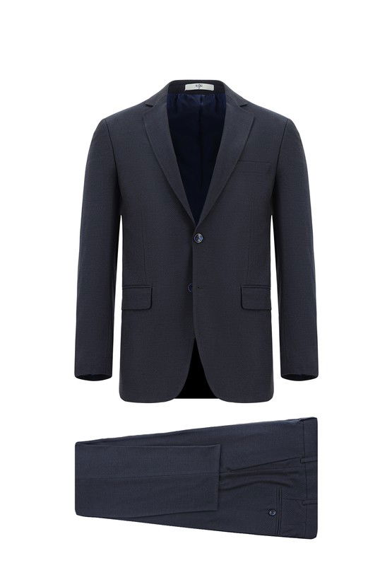 Erkek Giyim - Super Slim Fit Ekstra Dar Kesim Klasik Desenli Takım Elbise