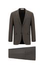  ORTA KAHVE  Slim Fit Dar Kesim Klasik Desenli Takım Elbise