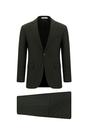  KOYU HAKİ  Slim Fit Dar Kesim Klasik Desenli Takım Elbise