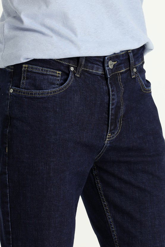 Erkek Giyim - Slim Fit Dar Kesim Likralı Denim Pantolon