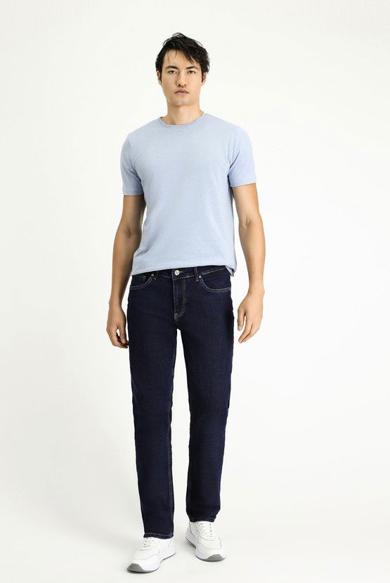 Erkek Giyim - Slim Fit Dar Kesim Likralı Denim Pantolon
