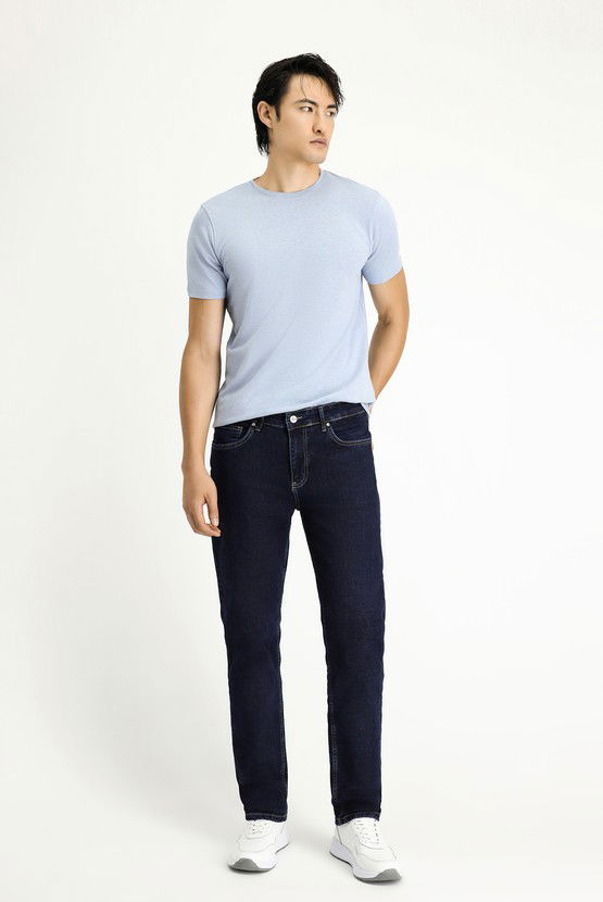 Erkek Giyim - Slim Fit Dar Kesim Likralı Denim Pantolon