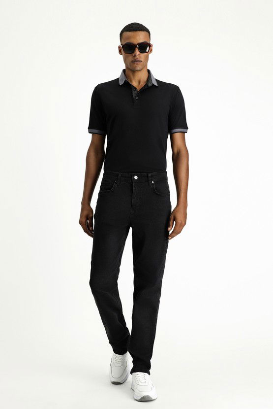 Erkek Giyim - Slim Fit Dar Kesim Likralı Denim Pantolon