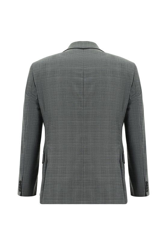 Erkek Giyim - Slim Fit Dar Kesim Klasik Ekose Takım Elbise