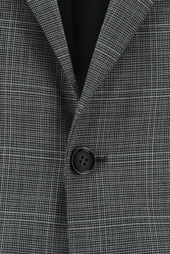 Erkek Giyim - Slim Fit Dar Kesim Klasik Ekose Takım Elbise