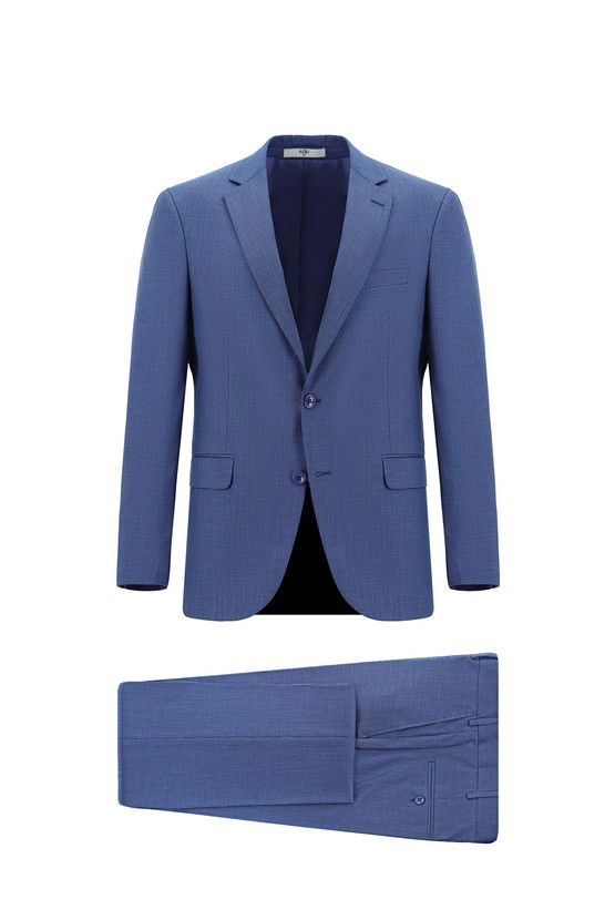 Erkek Giyim - Slim Fit Dar Kesim Klasik Desenli Takım Elbise